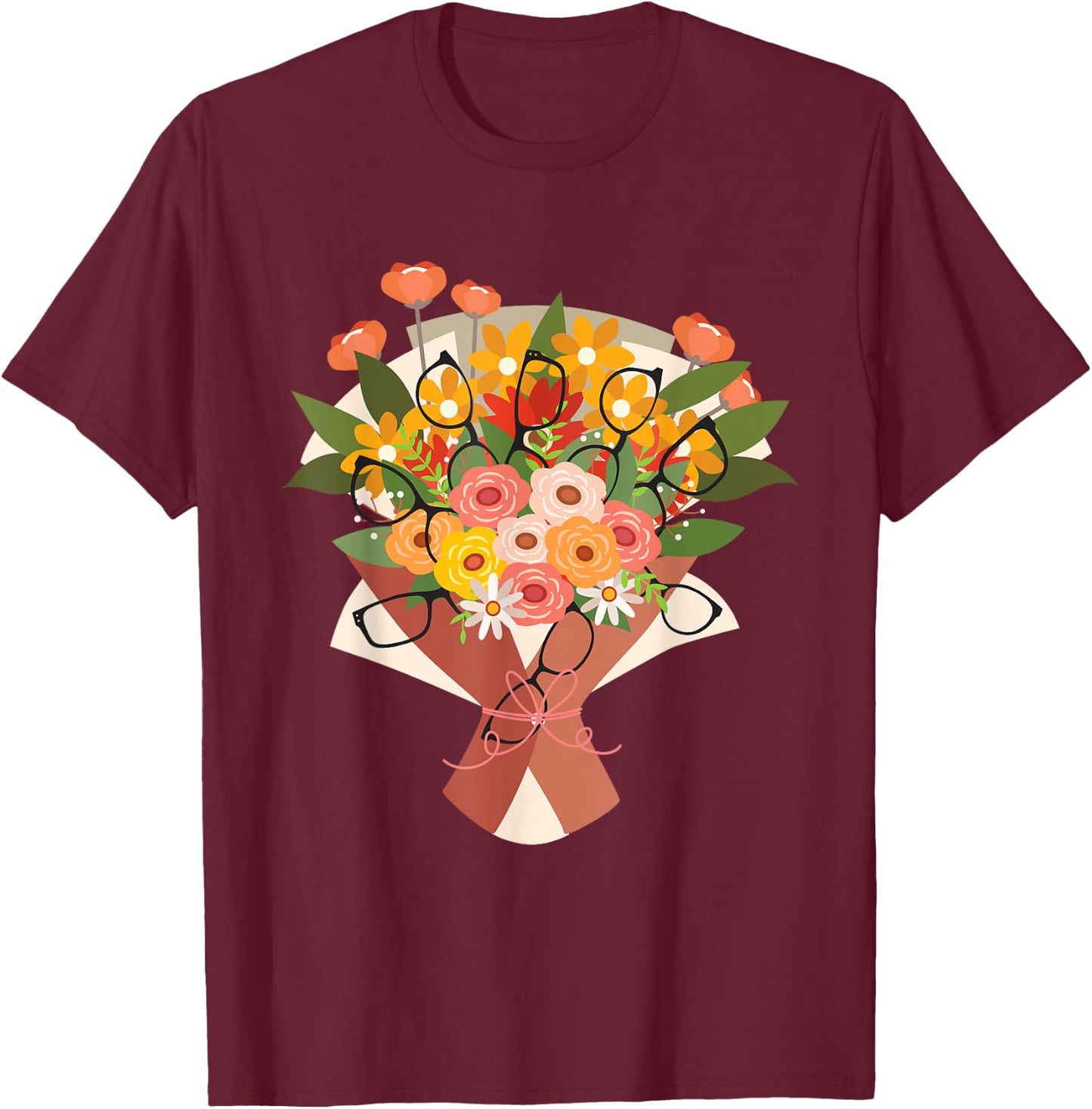 Eyeglasses Bouquet - Optometrist Physician Eye Specialist T-Shirt - T-Shirt | Maroon