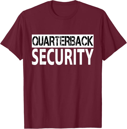 Funny American Football Offense Lineman Quarterback Security T-Shirt - T-Shirt | Maroon