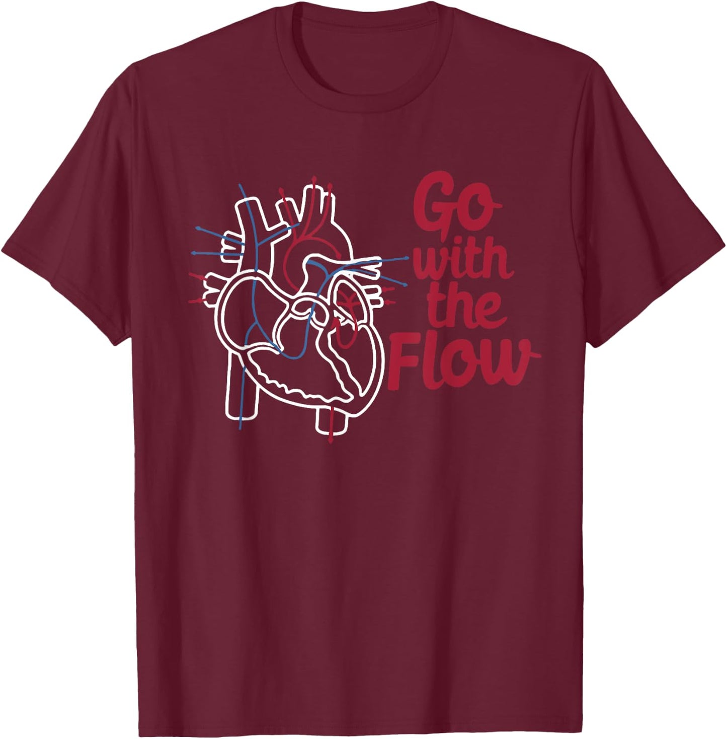 CVICU Cardiac Nurse Anatomical Of Heart Anatomy Cardiology T-Shirt - T-Shirt | Maroon