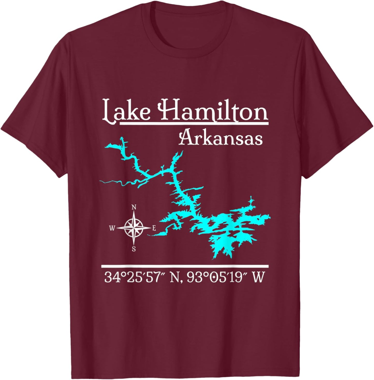 Lake Hamilton - Arkansas T-Shirt - T-Shirt | Maroon