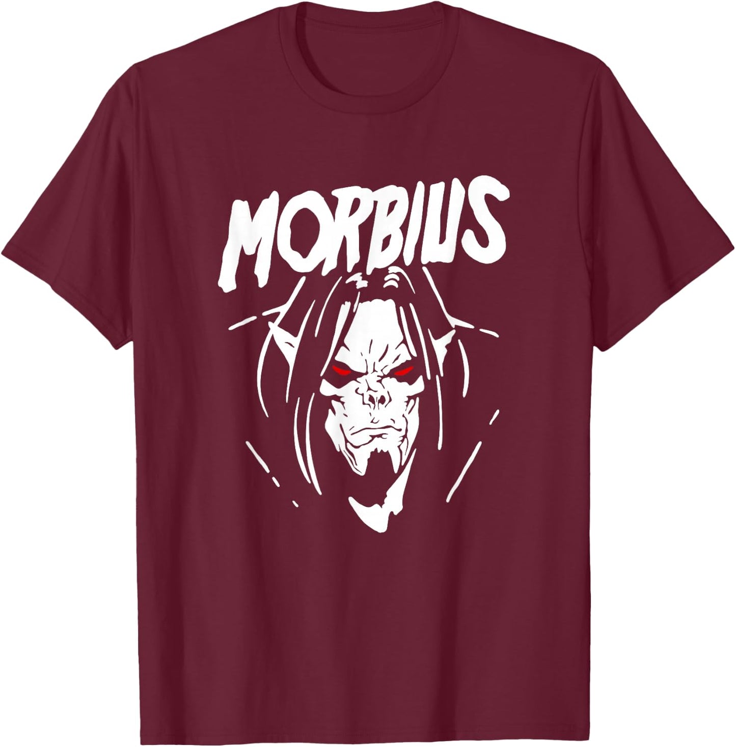 Marvel Comics Retro Classic Morbius Big Face Outline T-Shirt - T-Shirt | Maroon