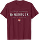 sterreich Design Co. Innsbruck Austria Logo - Women's -Adults & Kids Black Short Sleeve Regular Fit U-Neck Modern Graphic Print - Small T-Shirt - T-Shirt | Maroon