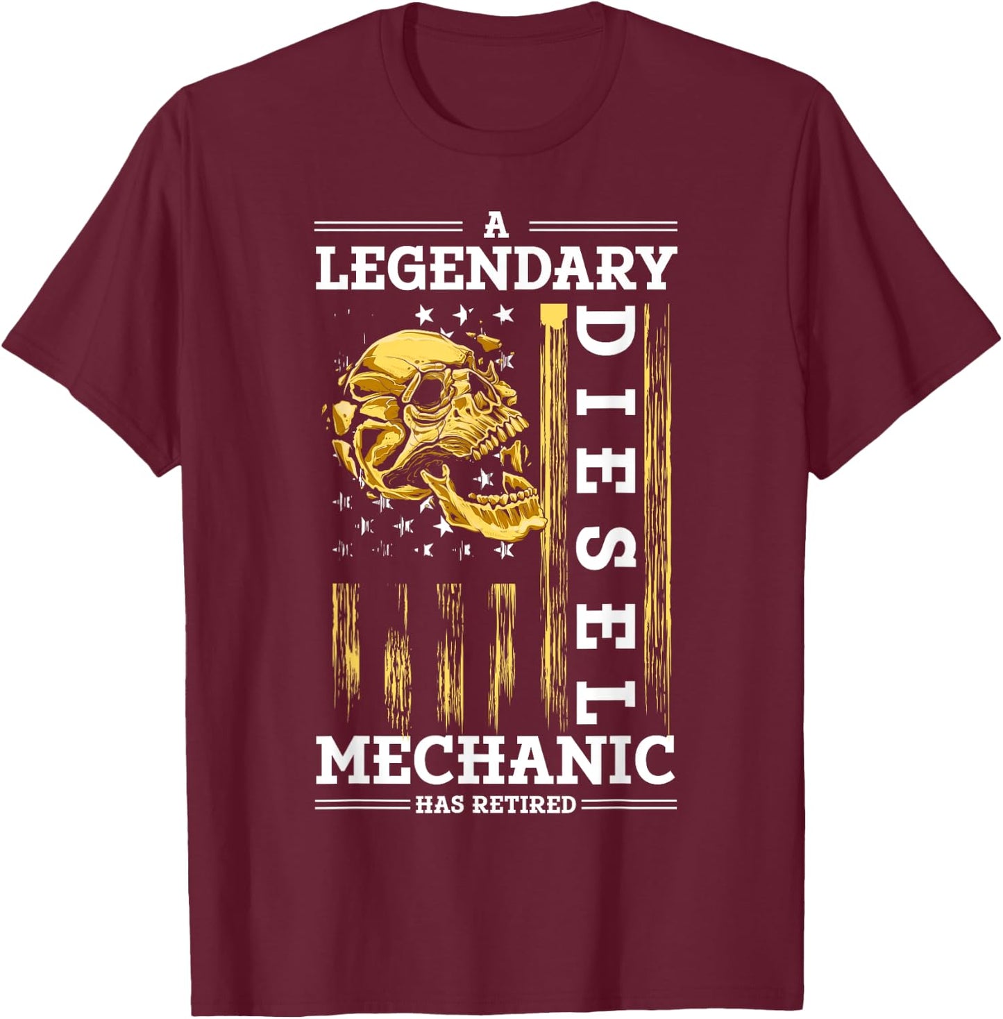 Retirement Retired Diesel Mechanic T-Shirt - T-Shirt | Maroon