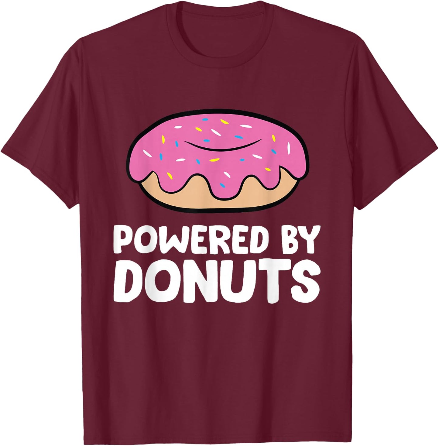 Powered by Donuts T-Shirt - T-Shirt | Maroon