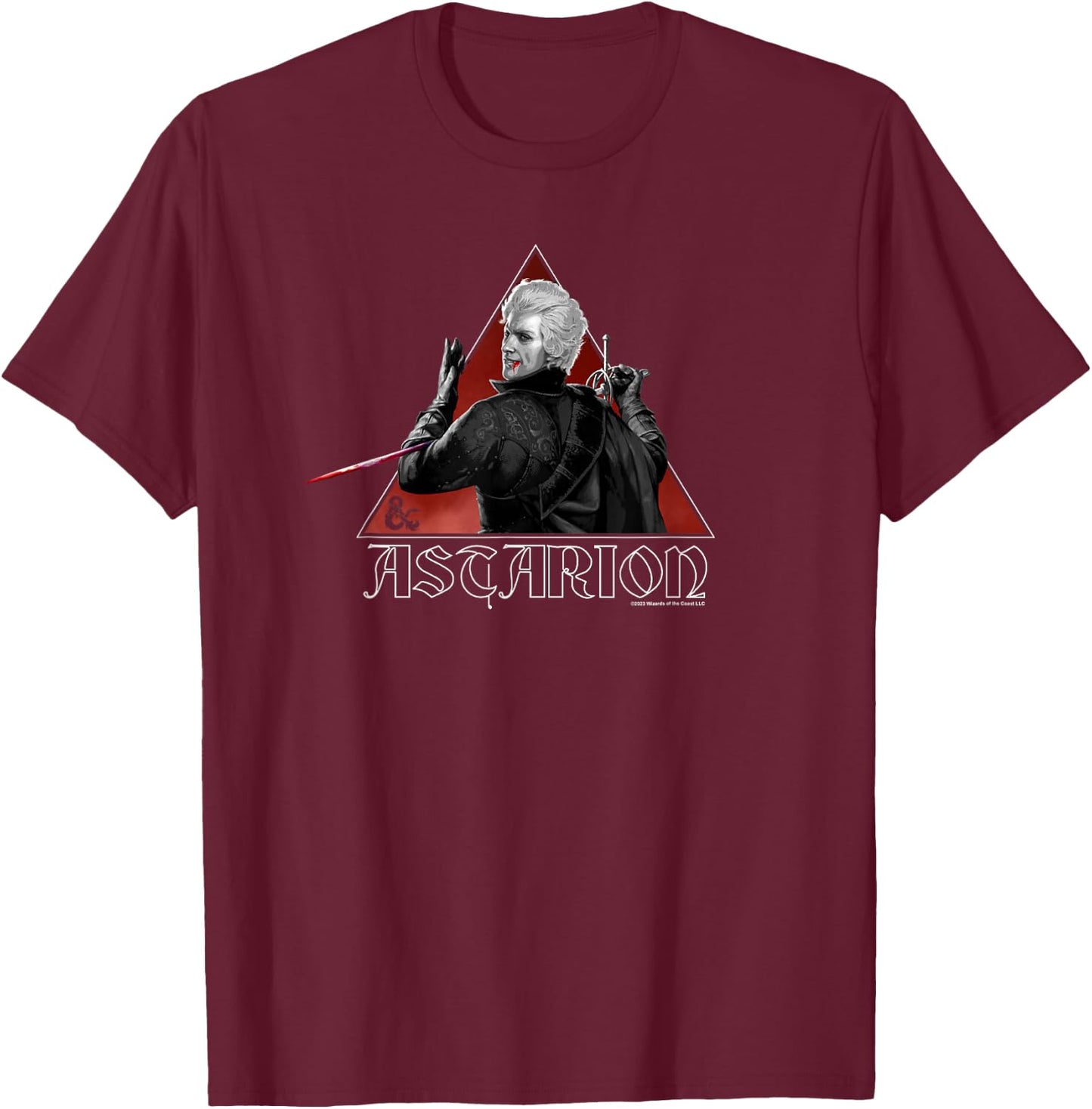 Dungeons & Dragons Baldur's Gate III Astarion Blade Bite T-Shirt - T-Shirt | Maroon