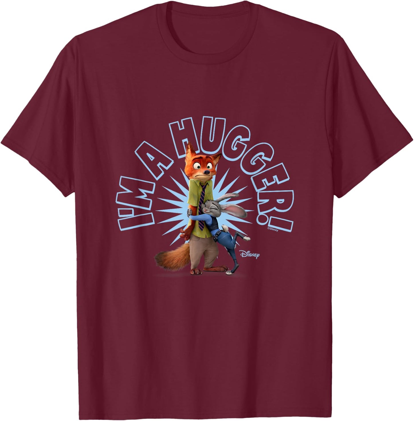 Zootopia - Nick Im a Hugger T-Shirt - T-Shirt | Maroon