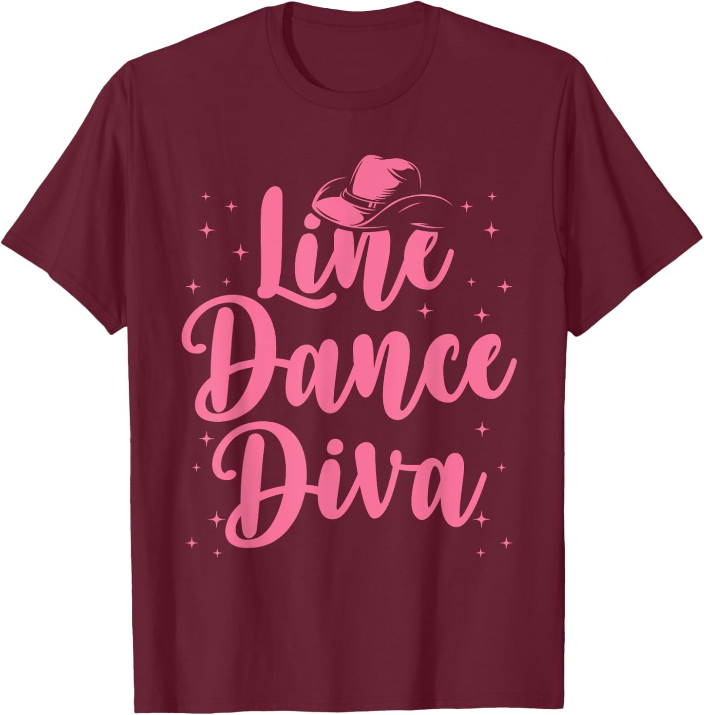 Line Dancing Art Girls Country Western Line Dancer T-Shirt - T-Shirt | Maroon