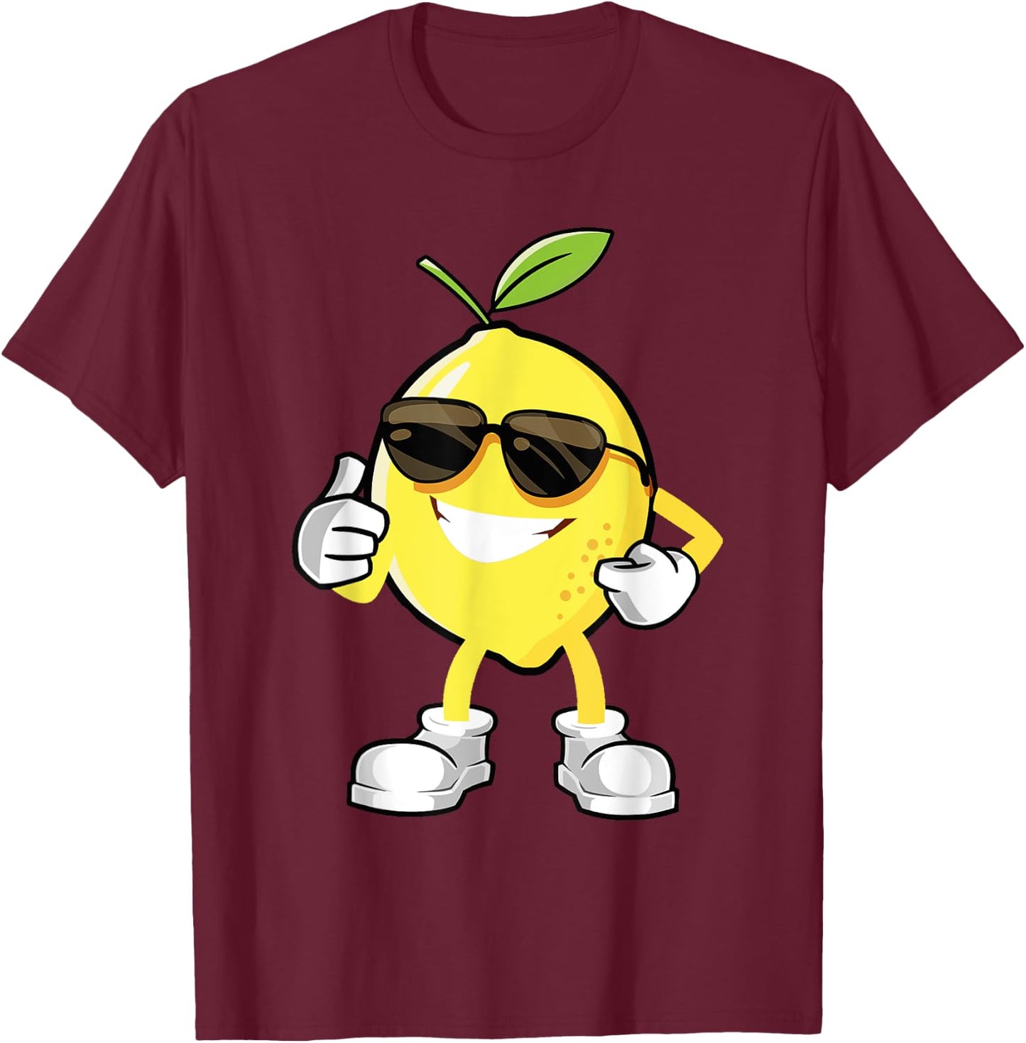 Happy Lemon Halloween Costume Team Fun Lemon Sunglusses T-Shirt - T-Shirt | Maroon