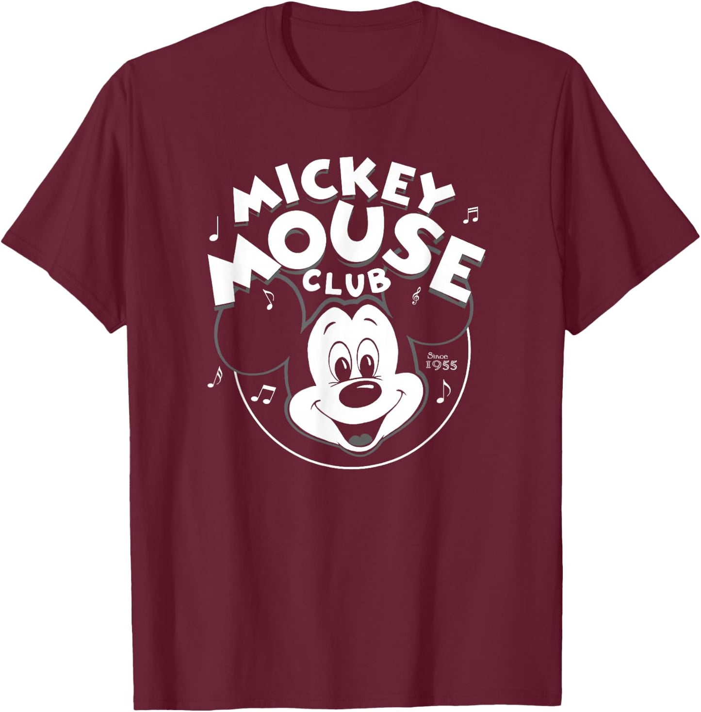 Disney Mickey And Friends Mickey Mouse Club Music Notes T-Shirt - T-Shirt | Maroon