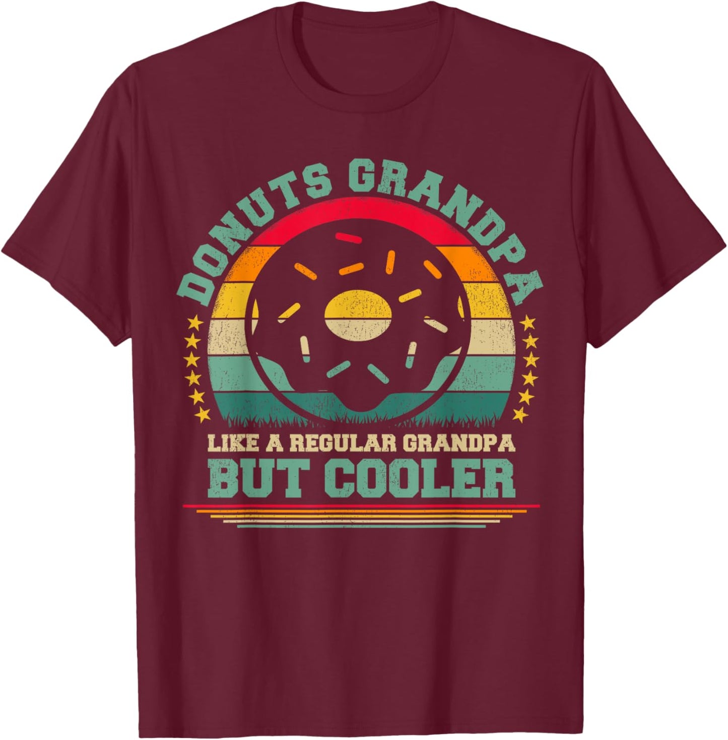 Donuts Grandpa Like A Regular Grandpa Father's Day T-Shirt - T-Shirt | Maroon