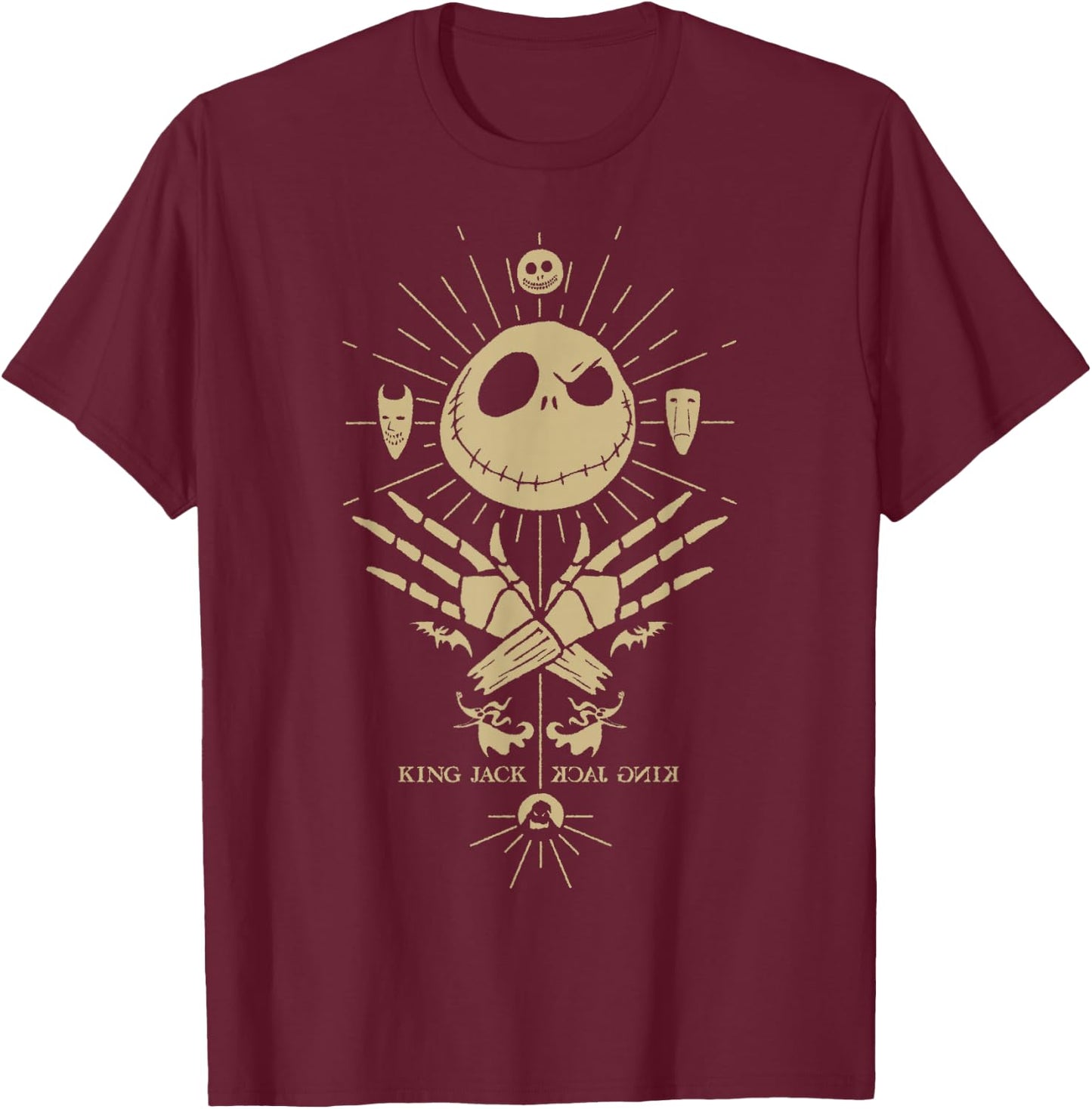Disney The Nightmare Before Christmas Halloween King Jack T-Shirt - T-Shirt | Maroon