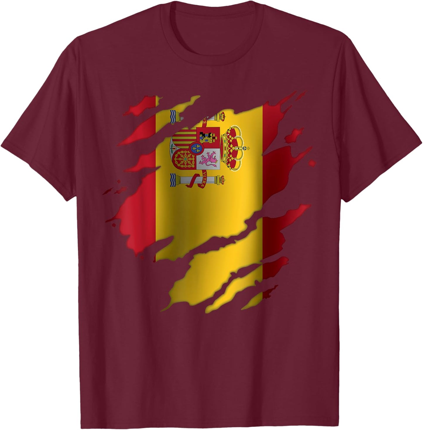 Spain Spanish Flag Heritage T-Shirt - T-Shirt | Maroon