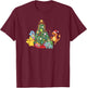 Pokémon Christmas Tree Dance Party Group Shot T-Shirt - T-Shirt | Maroon