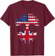 British Roots American Grown Tree USA Flag United Kingdom Women Men T-Shirt - T-Shirt | Maroon