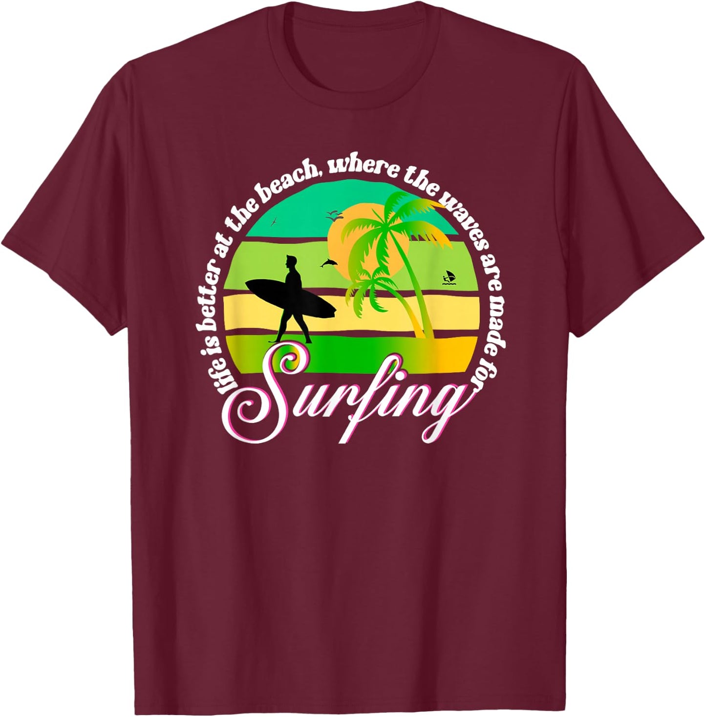 Life is Better at The Beach T-Shirt - T-Shirt | Maroon