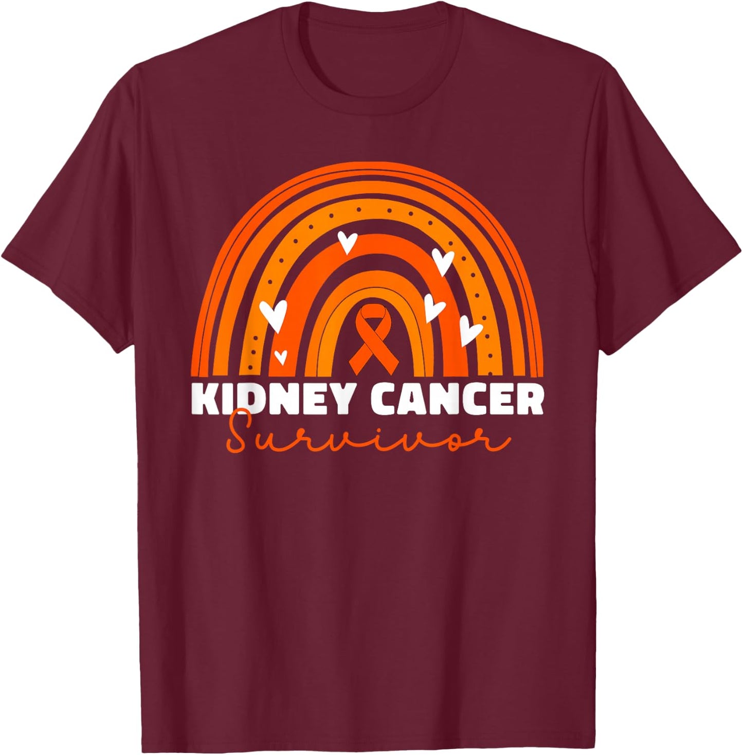 Kidney Cancer Survivor Women Ribbon Kidney Cancer T-Shirt - T-Shirt | Maroon