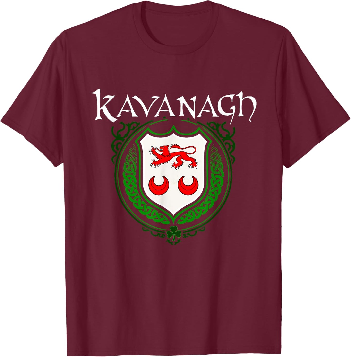 Kavanagh Surname Irish Clan Tartan Badge Ireland T-Shirt - T-Shirt | Maroon