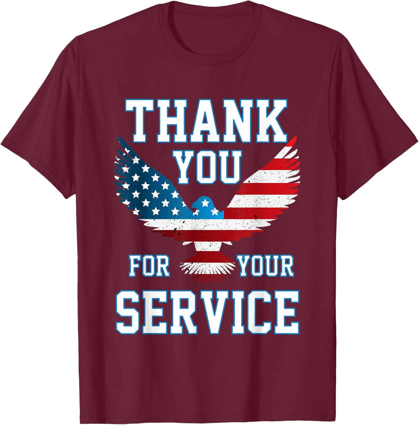 Thank You for your Service Patriotic Eagle Veterans Day Women Kids Men T-Shirt - T-Shirt | Maroon