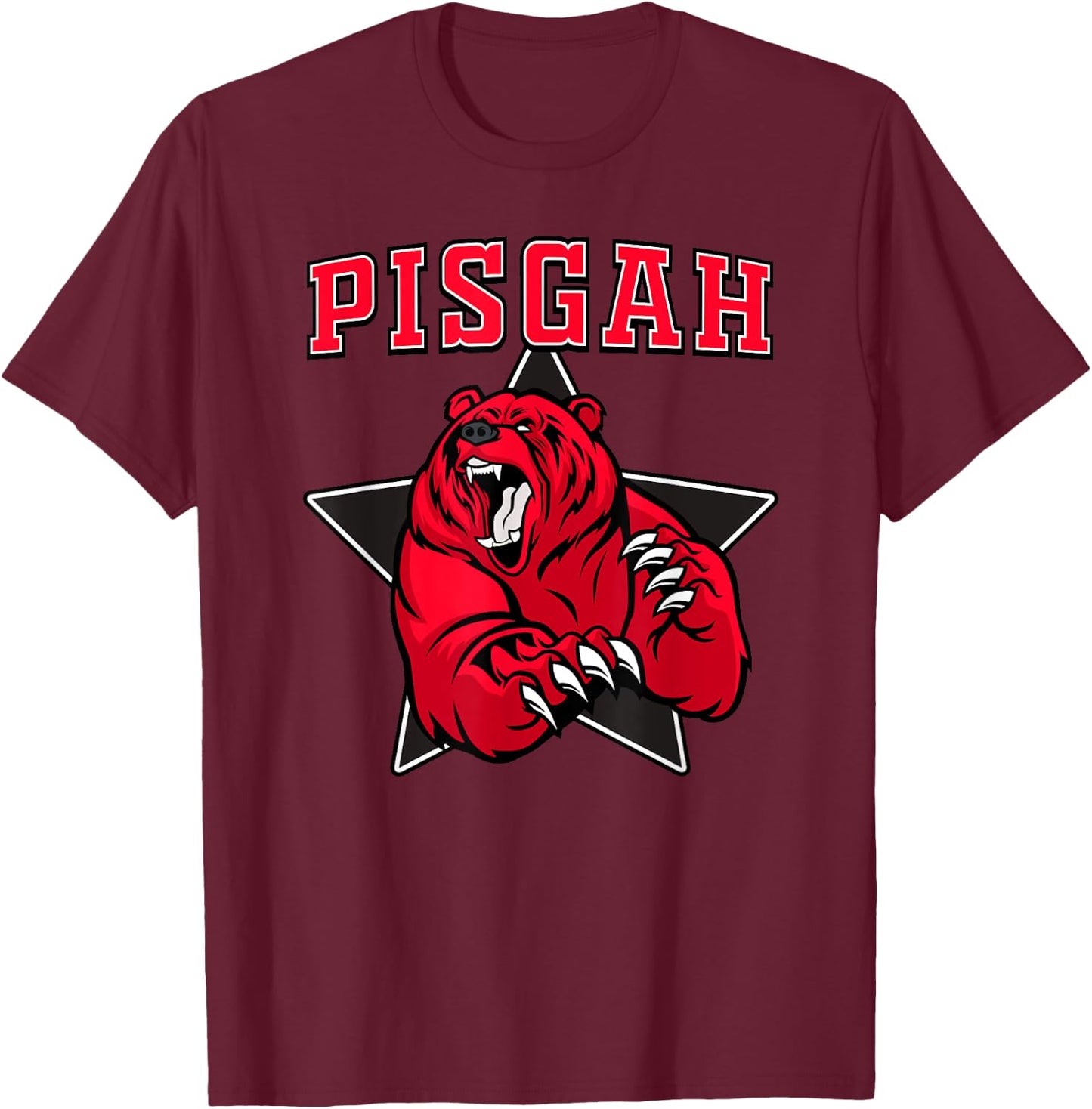 Pisgah Bears High School Team Spirit T-Shirt - T-Shirt | Maroon