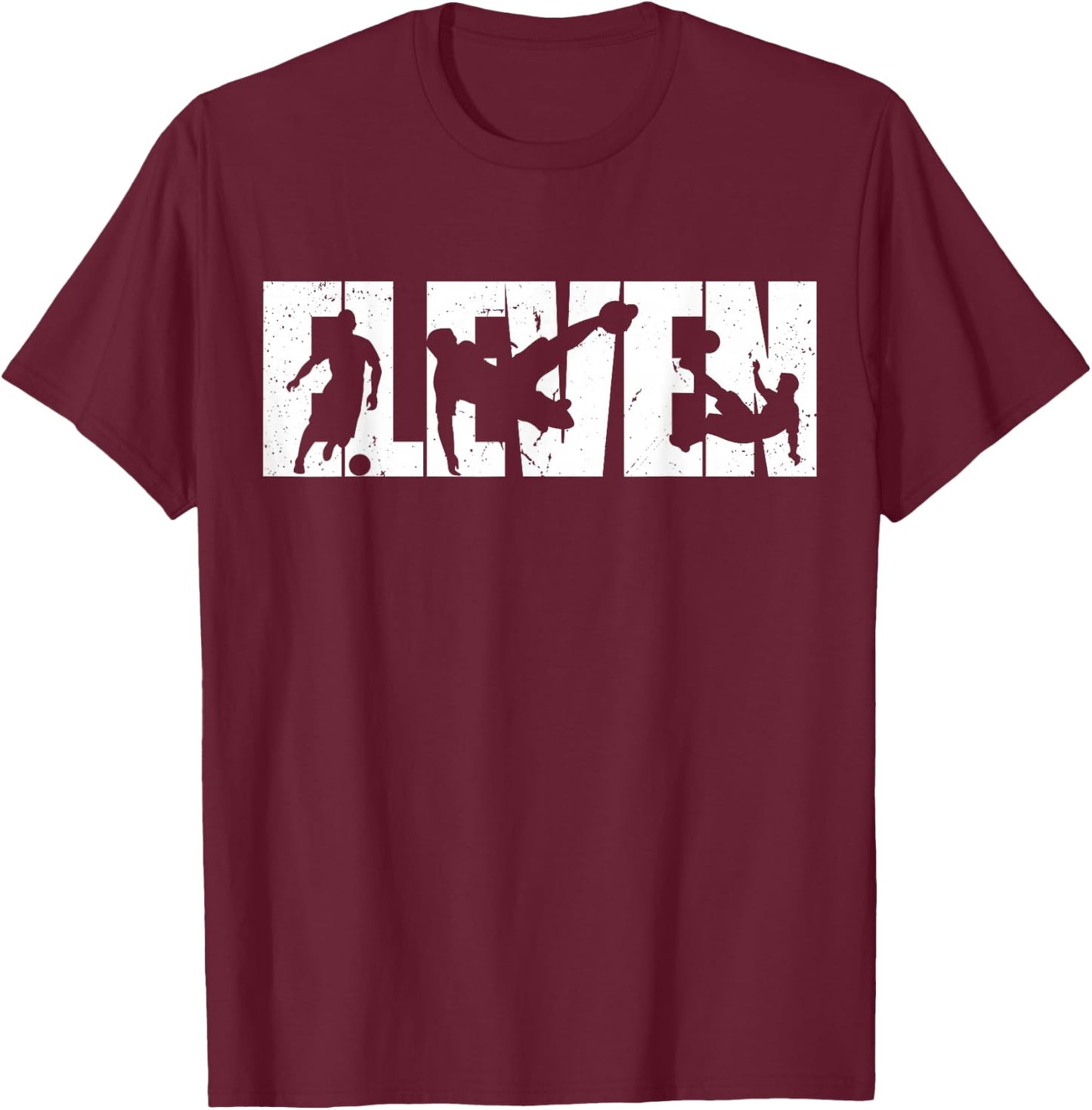 11th Birthday Retro Soccer 11 Years Old Boy Girl T-Shirt - T-Shirt | Maroon
