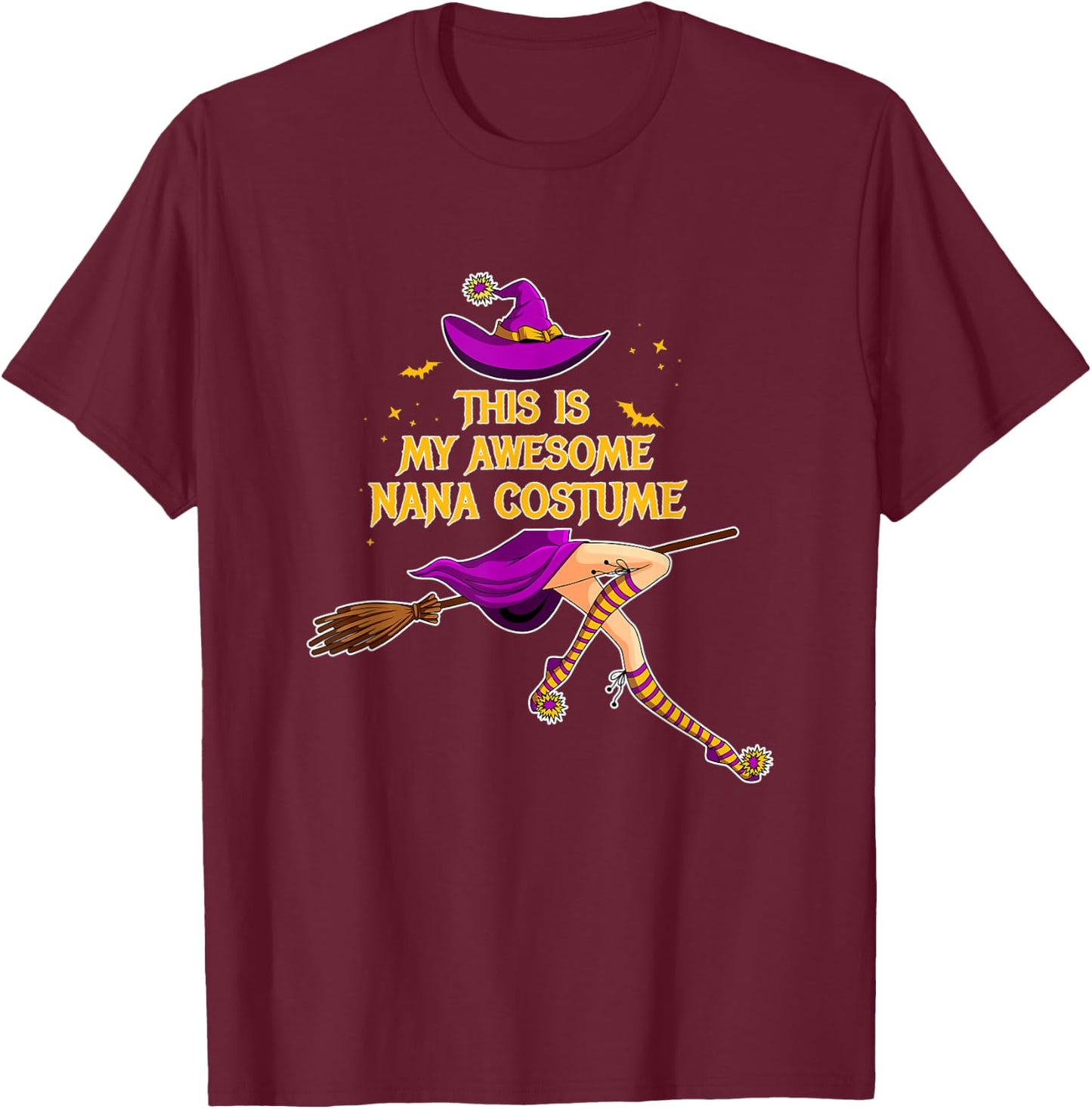 This Is My Awesome Nana Costume Grandma Witches Halloween T-Shirt - T-Shirt | Maroon