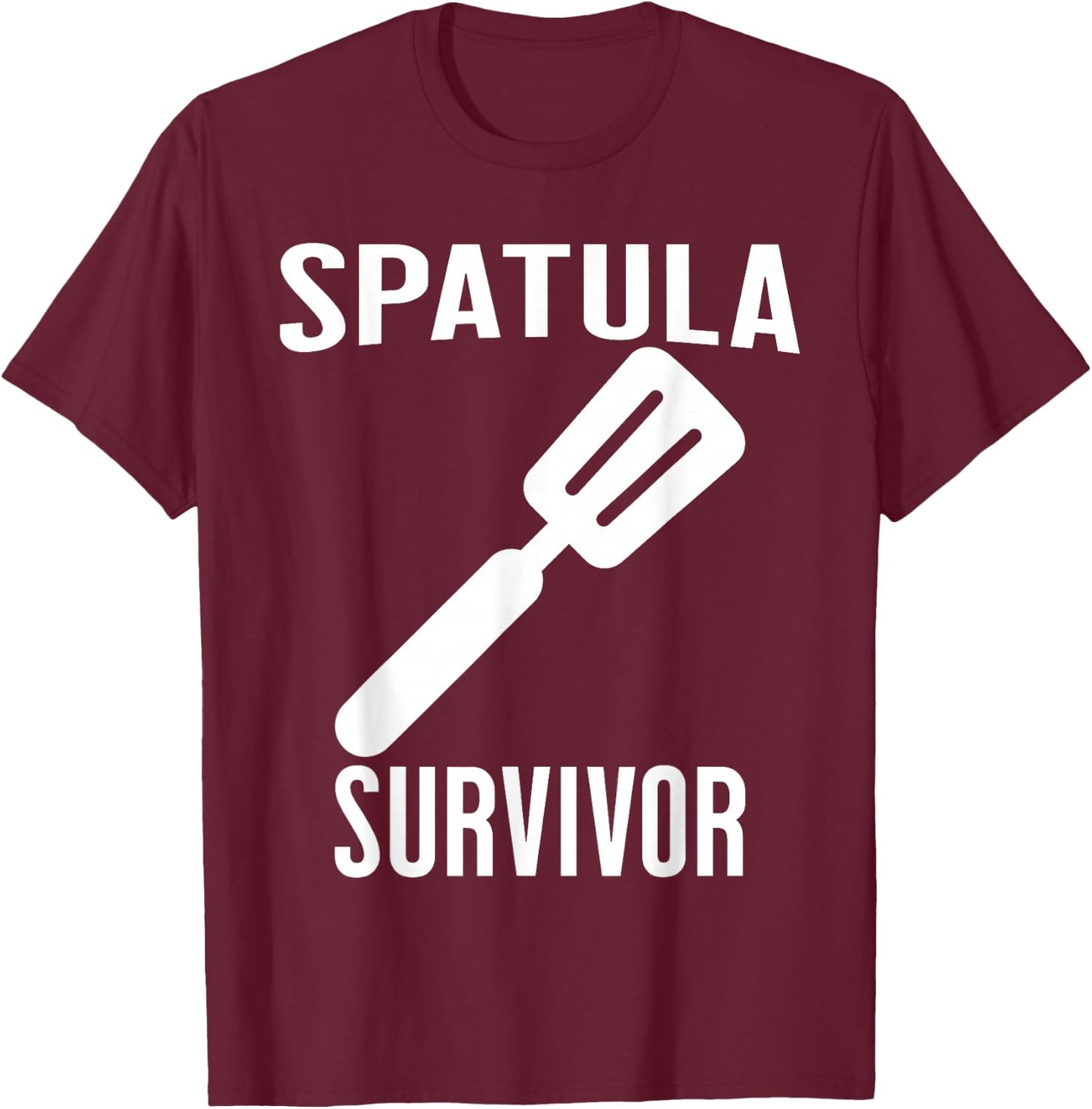 SPATULA SURVIVOR Funny Mother Family Retro Childhood T-Shirt - T-Shirt | Maroon