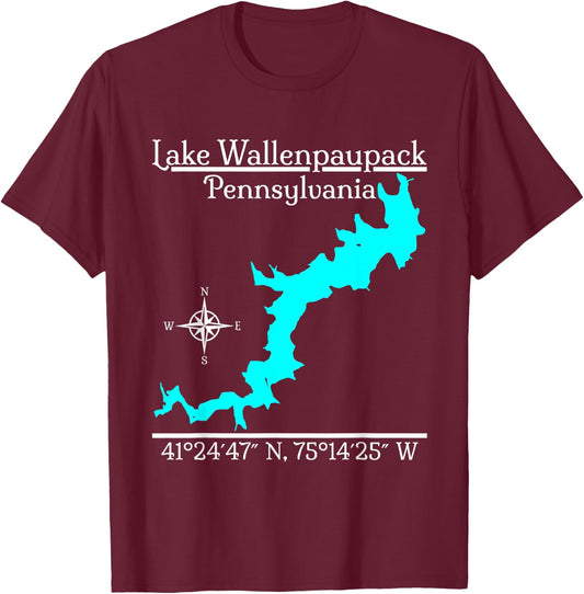 Lake Wallenpaupack, Pennsylvania T-Shirt - T-Shirt | Maroon