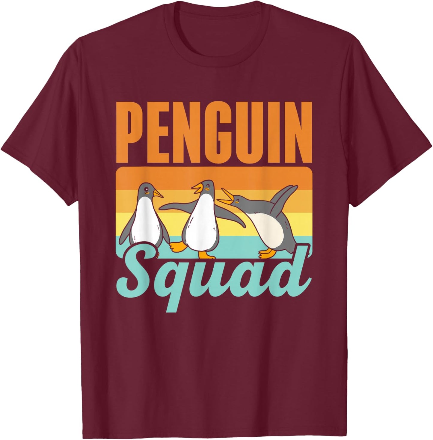 Penguin Team Animal Lover Penguins Cute Penguin T-Shirt - T-Shirt | Maroon