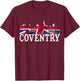 Coventry City Skyline - I Love Coventry England UK Flag T-Shirt - T-Shirt | Maroon