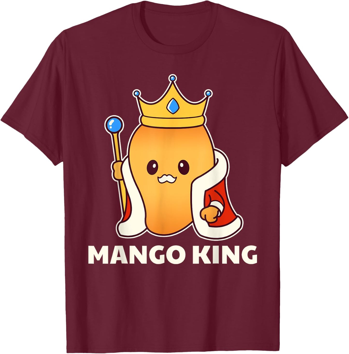 Mango King - Funny Fruit Lover T-Shirt - T-Shirt | Maroon