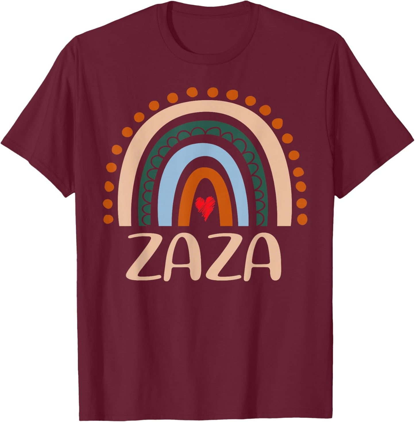 Zaza Rainbow Grandma Cute Mothers Day Funny Zaza T-Shirt - T-Shirt | Maroon