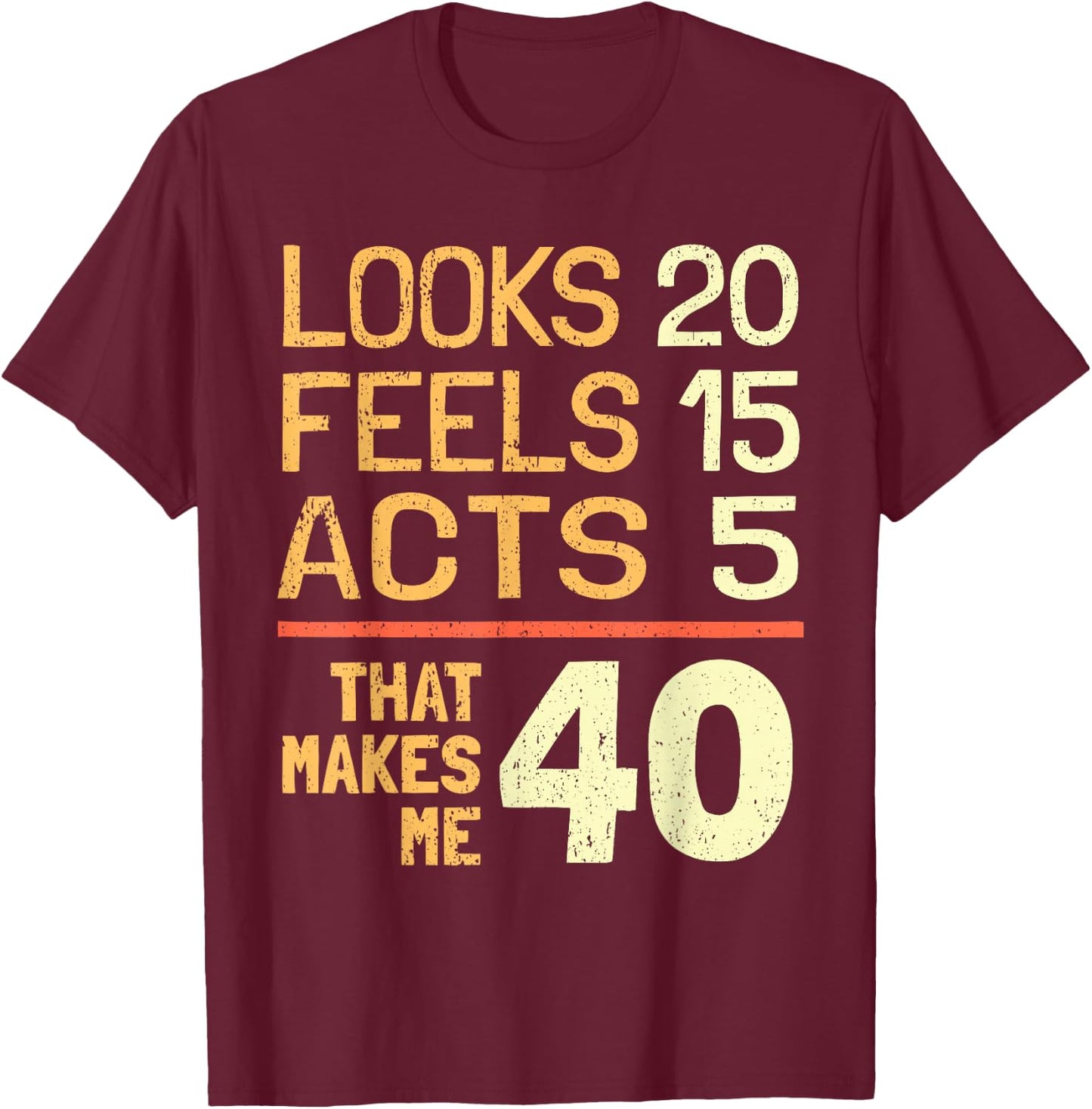Hilarious 40th Birthday Idea I 40 Years T-Shirt - T-Shirt | Maroon