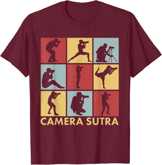 Camera Sutra Photographer Photography Camera T-Shirt - T-Shirt | Maroon