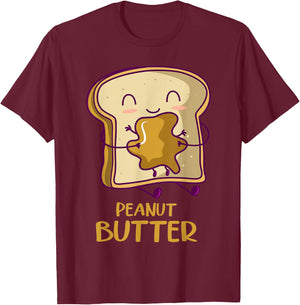PB&J Peanut Butter Jelly Bread Jam Family Matching Halloween T-Shirt - T-Shirt | Maroon