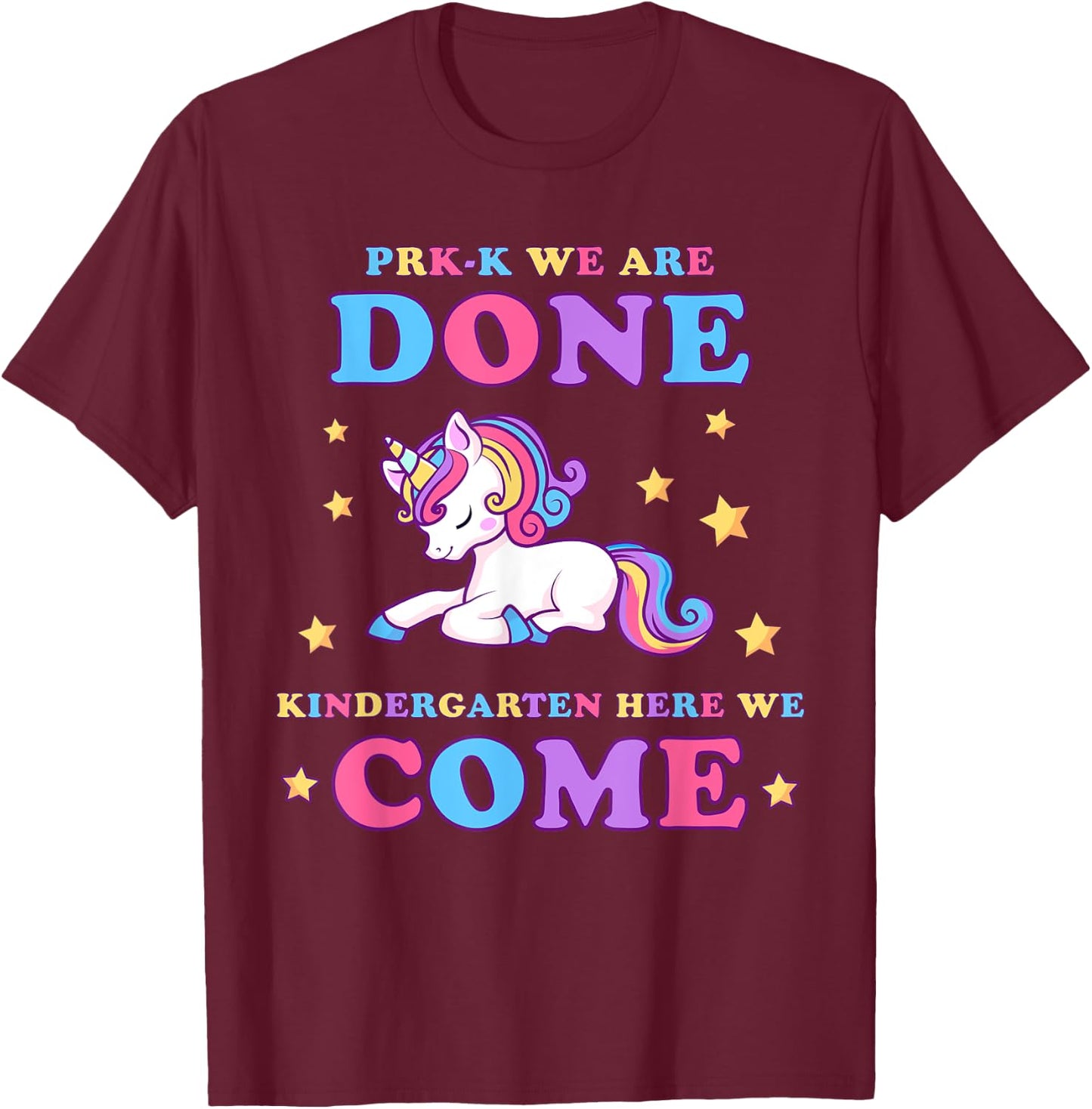 Girls Pre-K Graduation Magical Unicorn T-Shirt - T-Shirt | Maroon