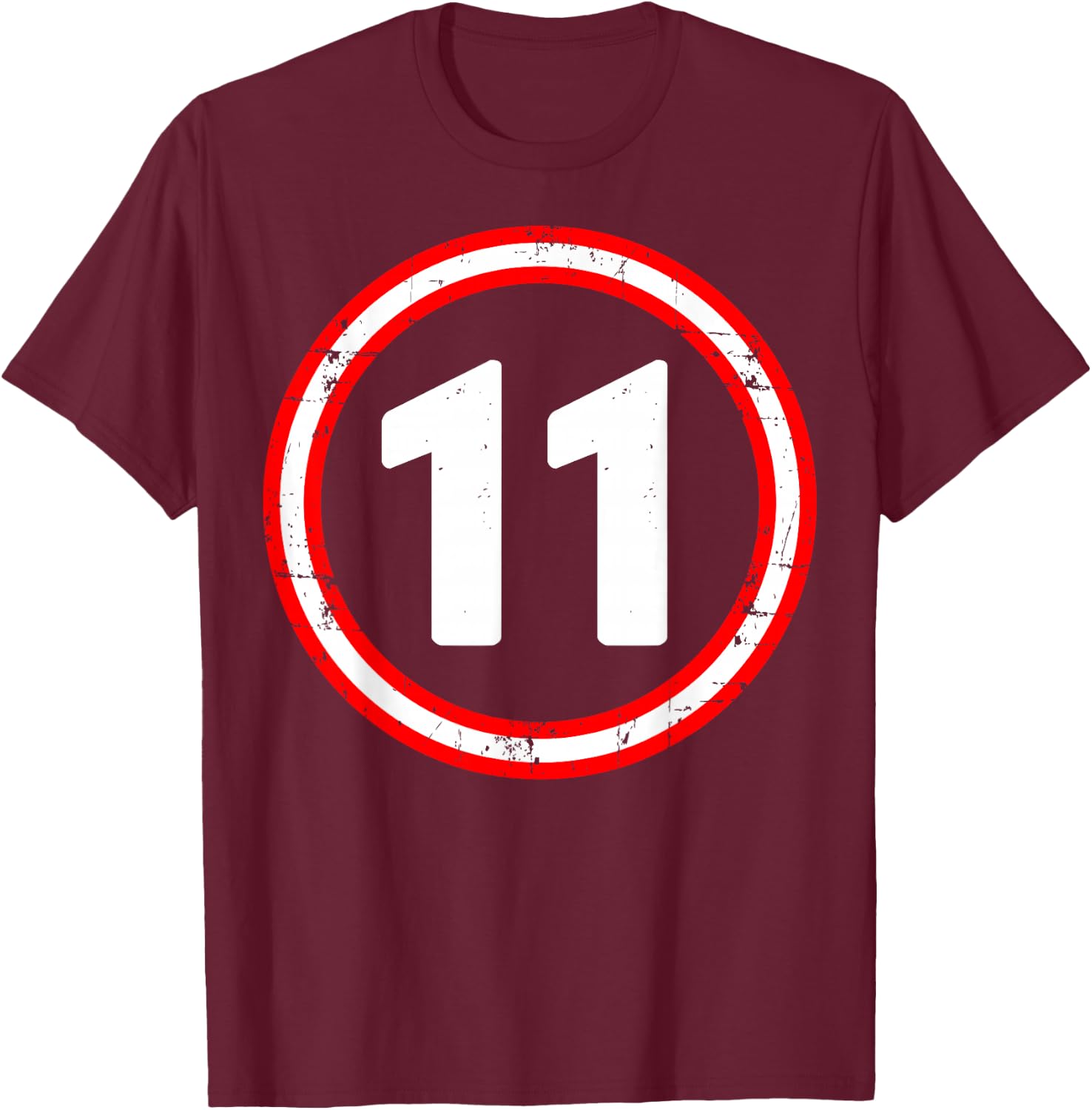 11th Birthday of Boy or Girl, 11 Years Old, Eleven T-Shirt - T-Shirt | Maroon