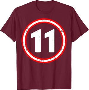 11th Birthday of Boy or Girl, 11 Years Old, Eleven T-Shirt - T-Shirt | Maroon