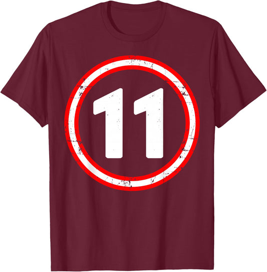 11th Birthday of Boy or Girl, 11 Years Old, Eleven T-Shirt - T-Shirt | Maroon