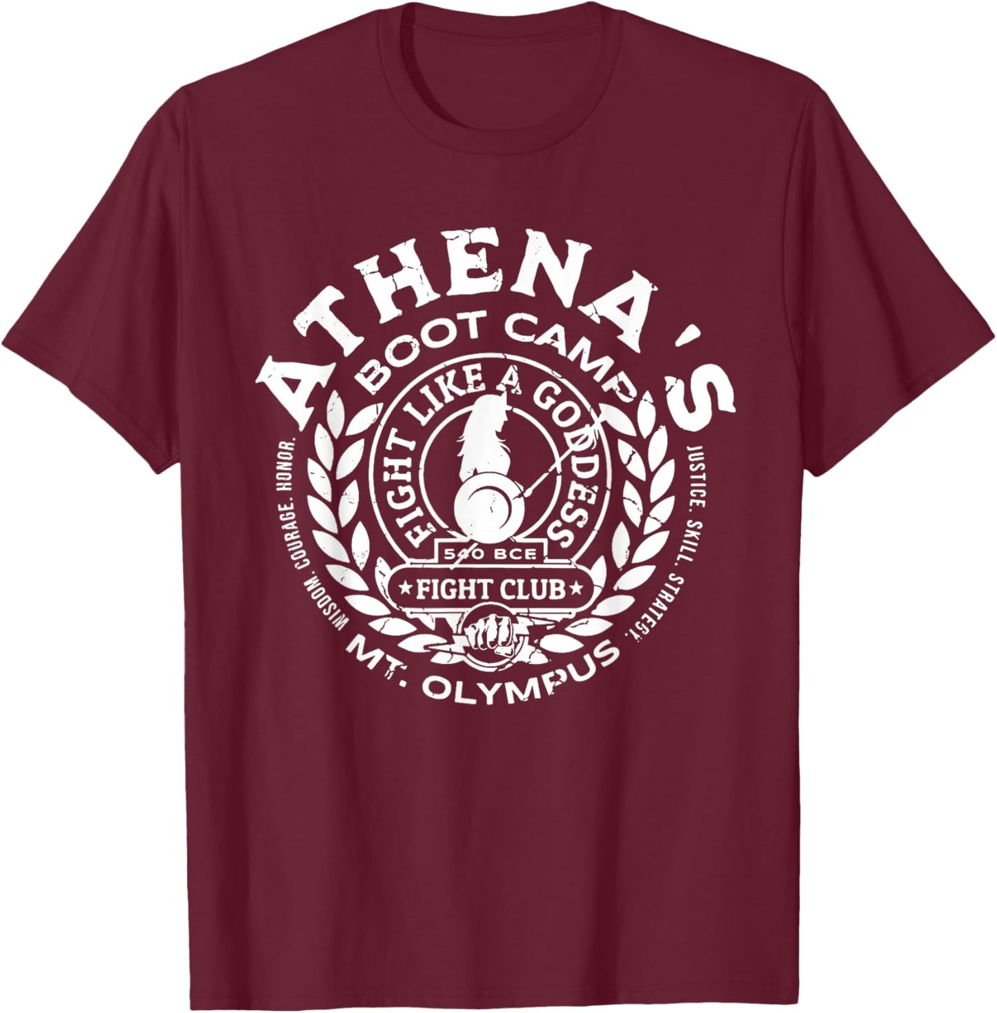 Goddess Athena Daughter of Athena Wise Athena's Boot Camp | Greek Mythology | Olympus Lore Goddess T-Shirt - T-Shirt | Maroon