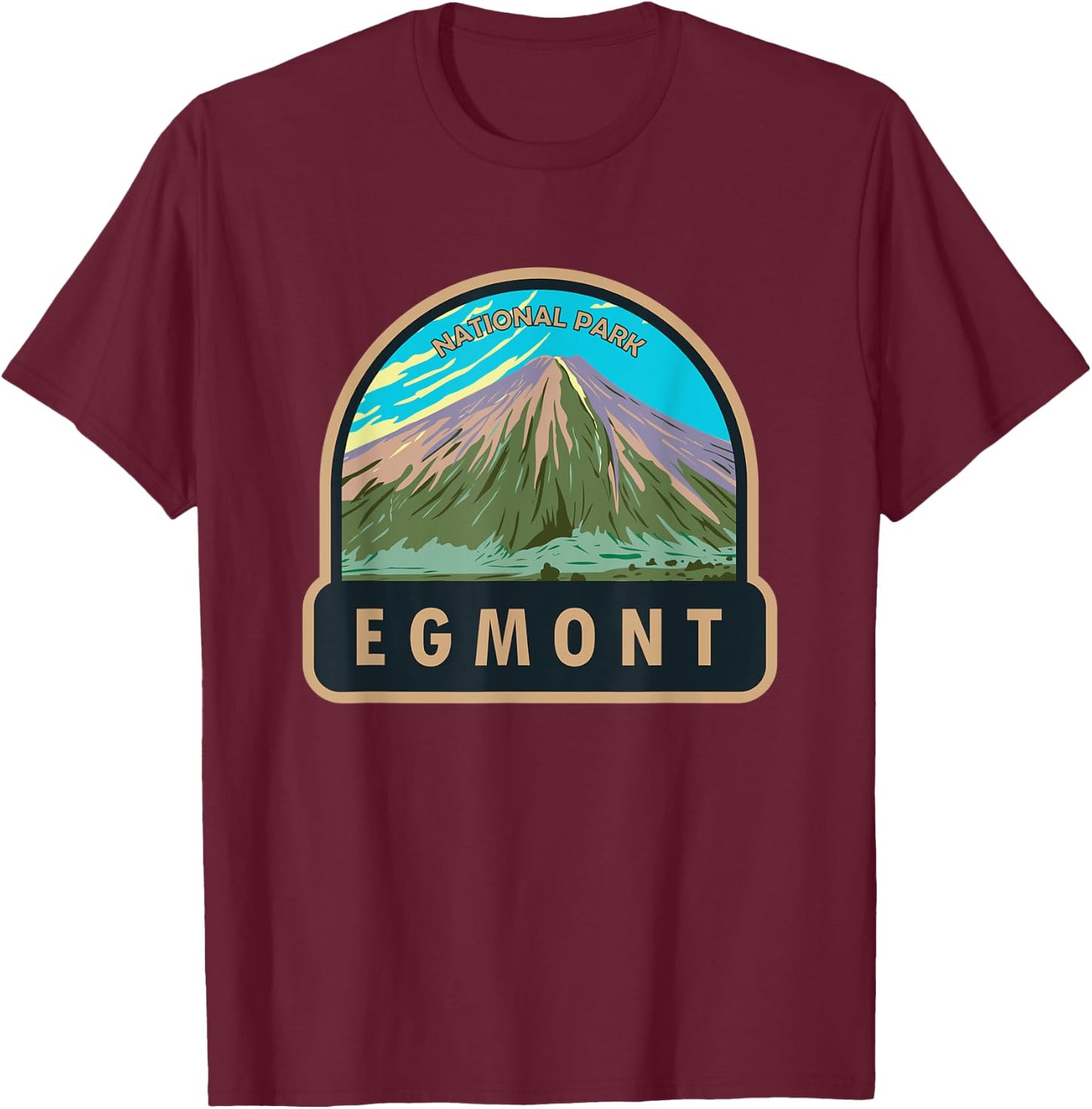 Egmont National Park New Zealand Vintage T-Shirt - T-Shirt | Maroon
