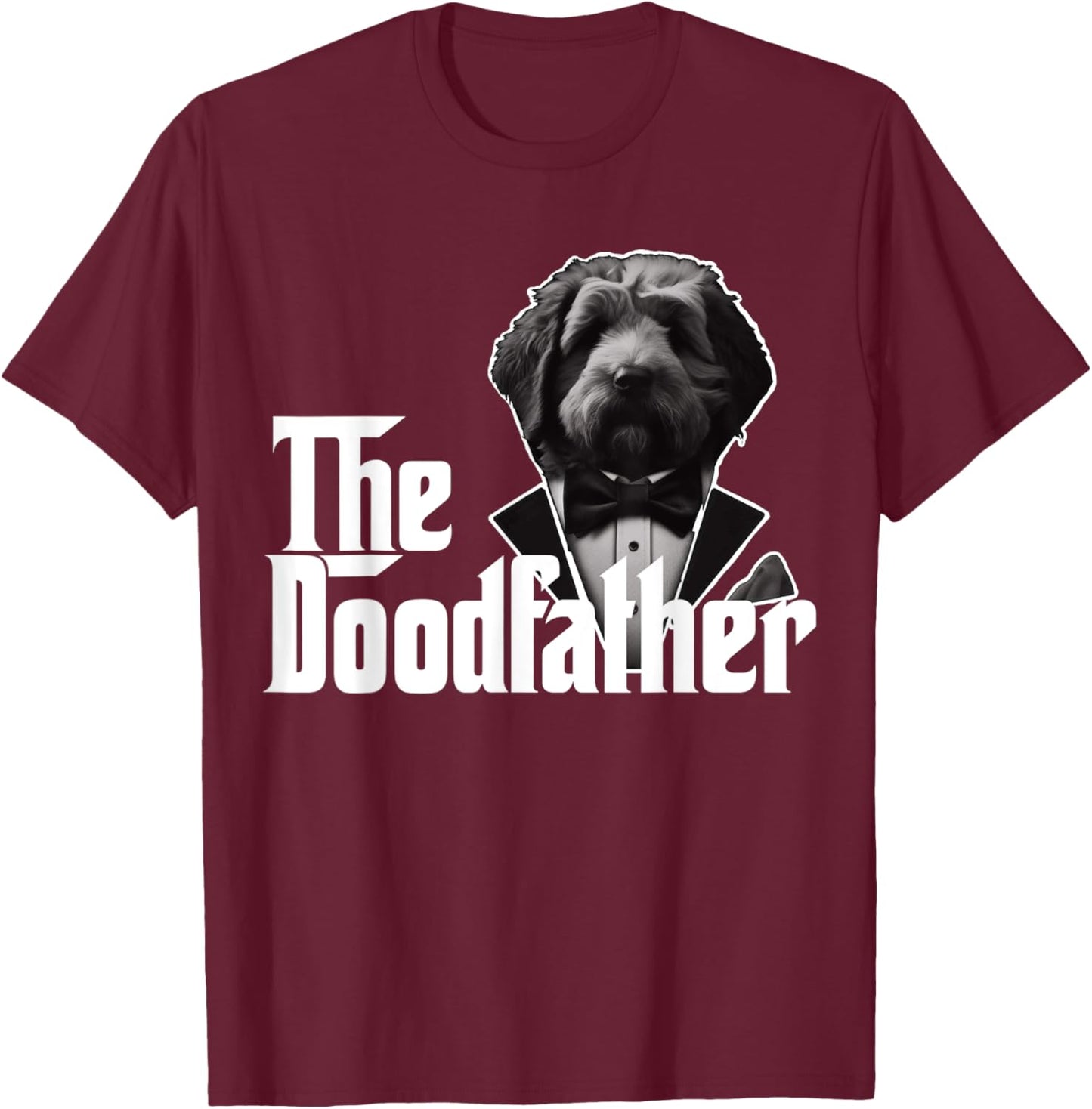 The Doodfather Golden Doodle for Doodle Dads Gift T-Shirt - T-Shirt | Maroon