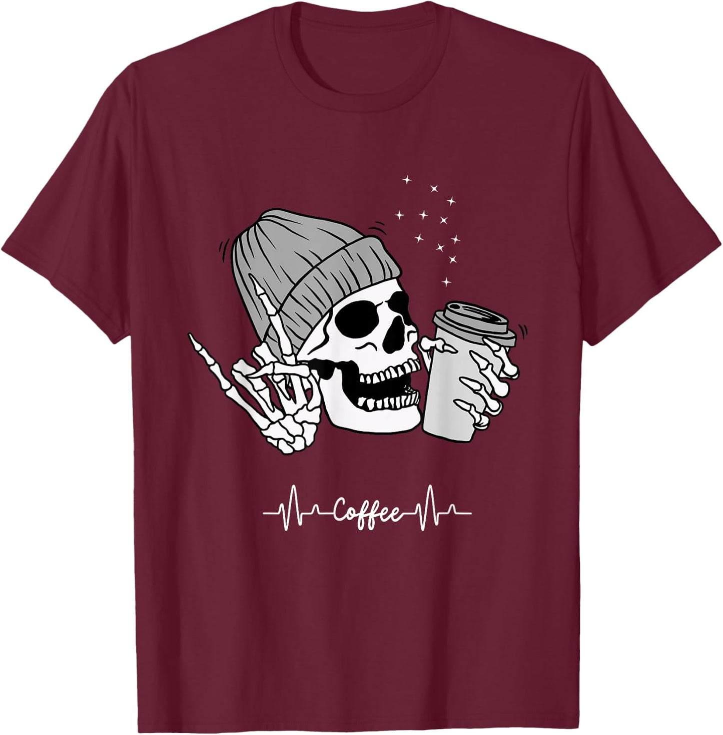 Coffee T Shirts Coffee Shirt Funny Cute Casual T-Shirt - T-Shirt | Maroon