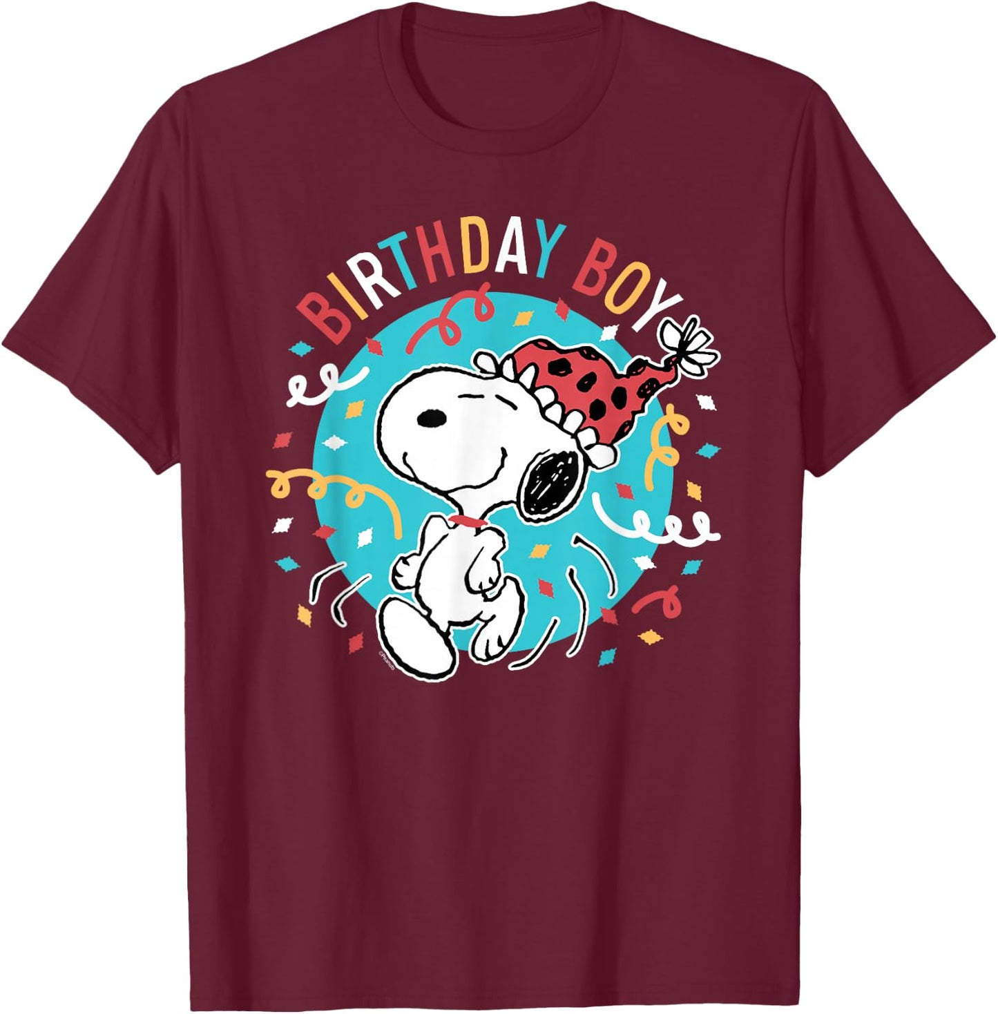 Peanuts - Birthday Boy T-Shirt - T-Shirt | Maroon