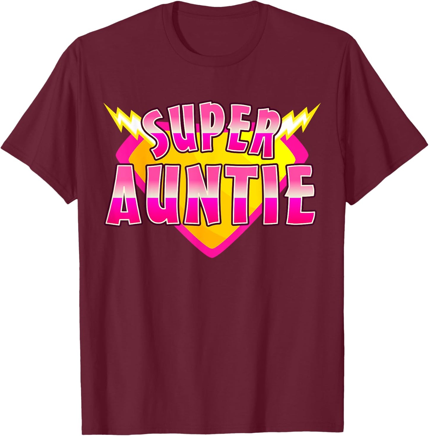 Super Auntie Superhero Grandmother Comic Book Family T-Shirt - T-Shirt | Maroon