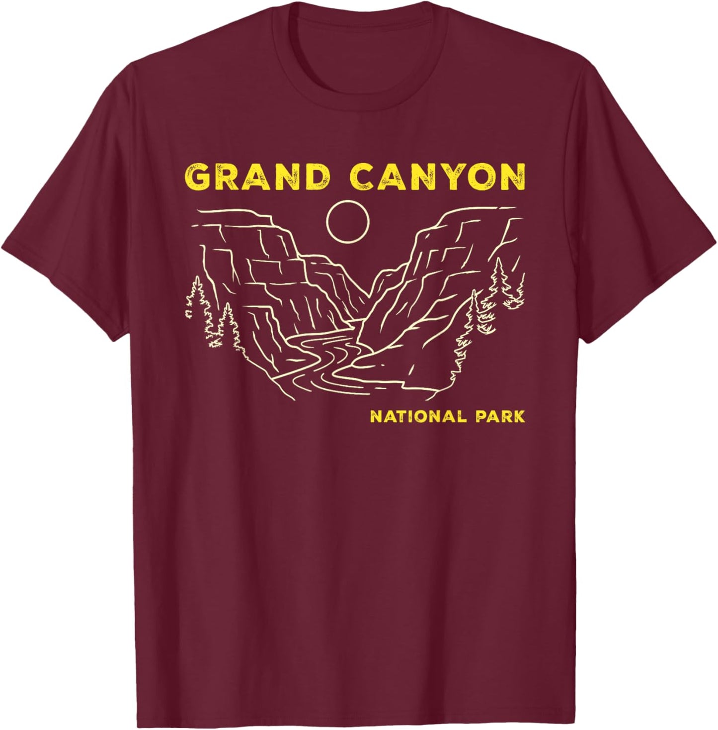 Retro Grand Canyon National Park Arizona Hiking T-Shirt - T-Shirt | Maroon