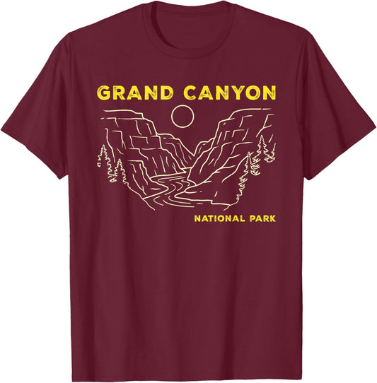 Retro Grand Canyon National Park Arizona Hiking T-Shirt - T-Shirt | Maroon