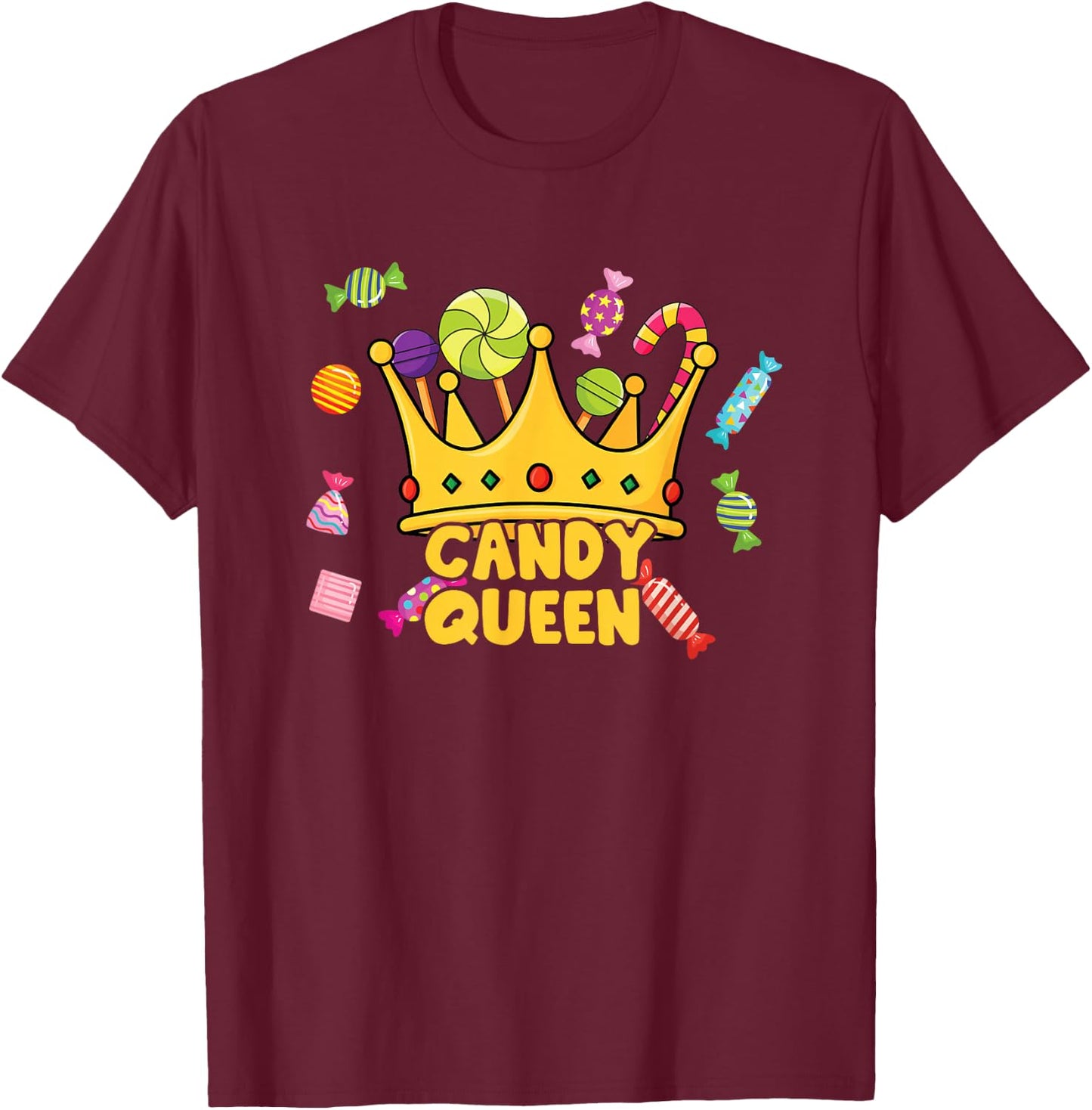 Candy Queen - Candy Crown Candy Eater T-Shirt - T-Shirt | Maroon