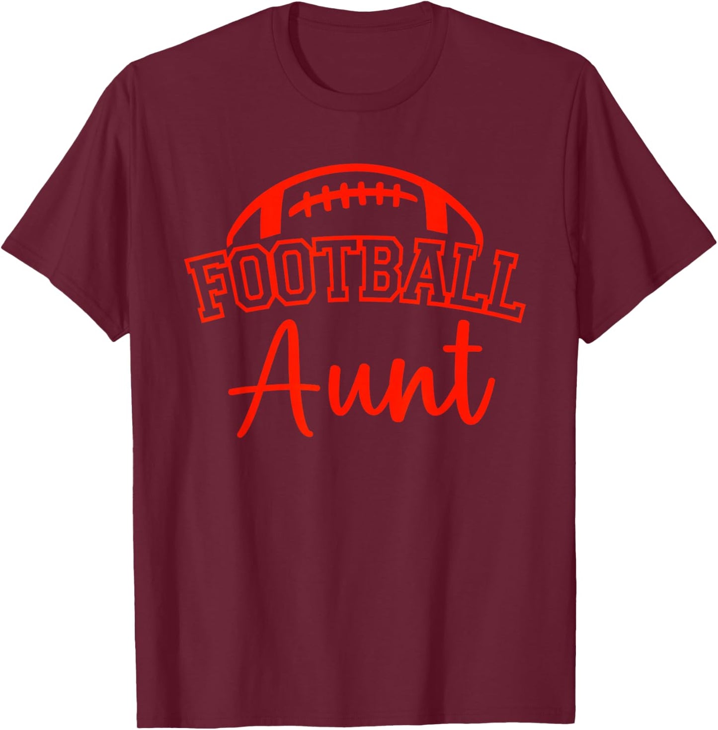 Football Aunt Matching Family Football T-Shirt - T-Shirt | Maroon