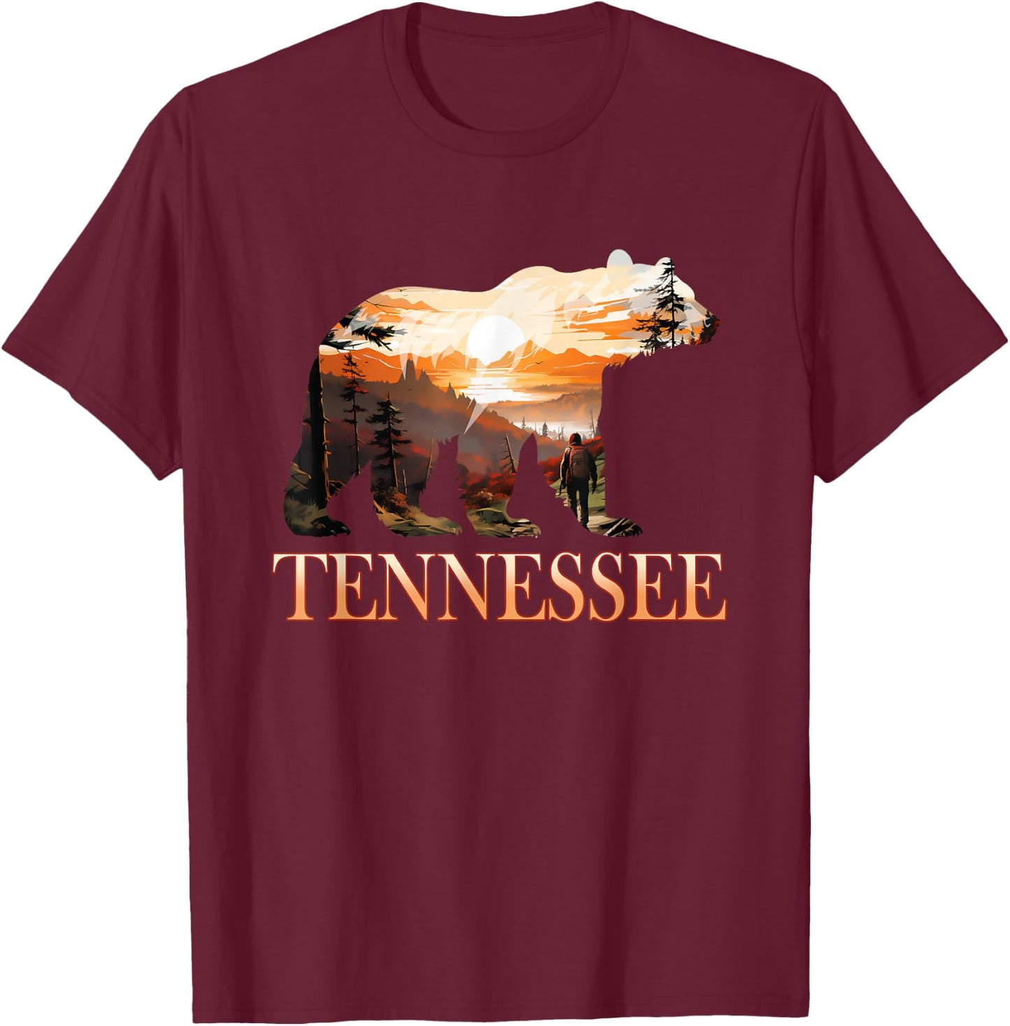 Tennessee TN Hiking Mountain State Pride T-Shirt - T-Shirt | Maroon