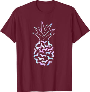 Dachshund Pineapple Dachshund Lover Wiener Dog T-Shirt - T-Shirt | Maroon